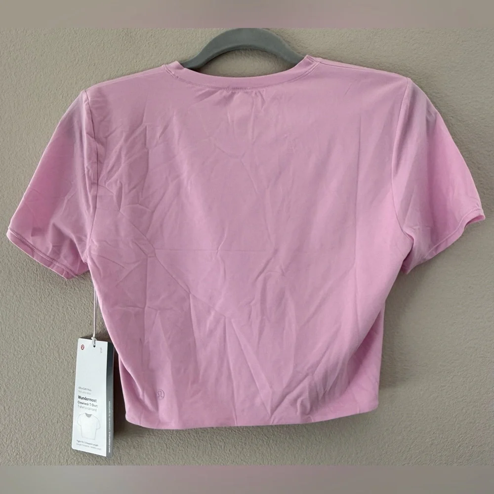 NEW - Lululemon - Wundermost Ultra-soft Nulu Crewneck T-Shirt - Vital Pink - Picture 2 of 14